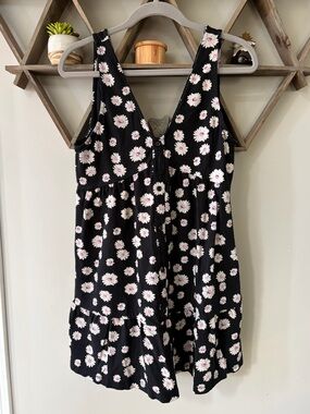 Asos Design black sleeveless floral mini dress. Size 10 Petite.